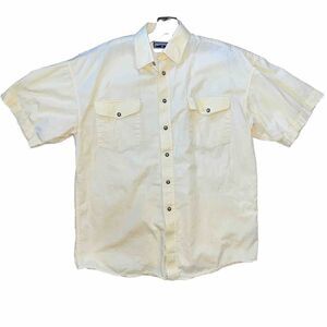 Panhandle Slim Shirt Mens‎ M Yellow Cotton Western Pearl Snap Spring Summer *